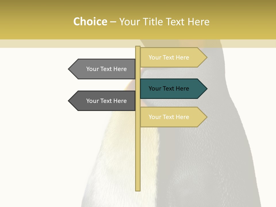 A Penguin Standing Next To A Wall With A White Background PowerPoint Template