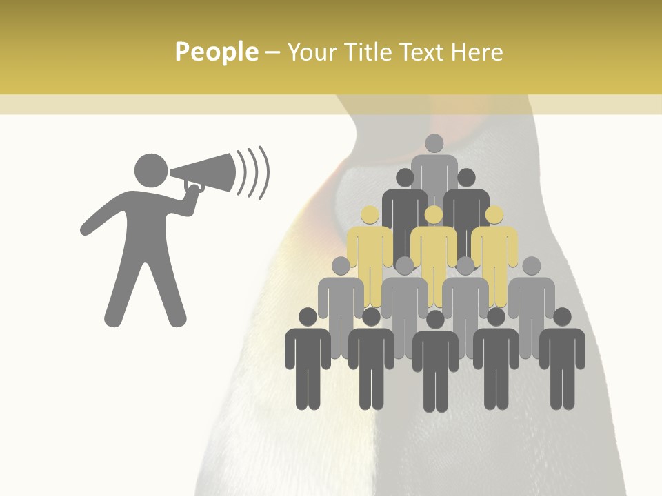 A Penguin Standing Next To A Wall With A White Background PowerPoint Template