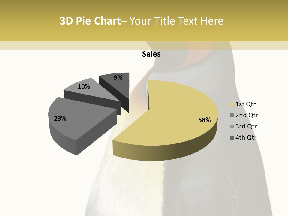 A Penguin Standing Next To A Wall With A White Background PowerPoint Template