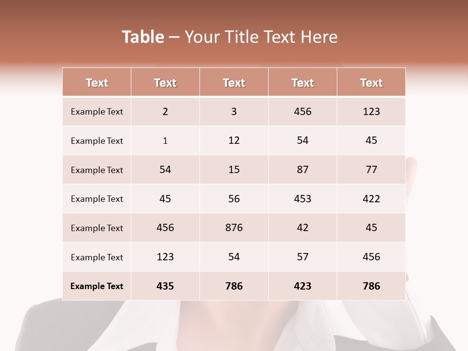 A Woman In A Business Suit Is Holding Her Hand Up To Her Ear PowerPoint Template