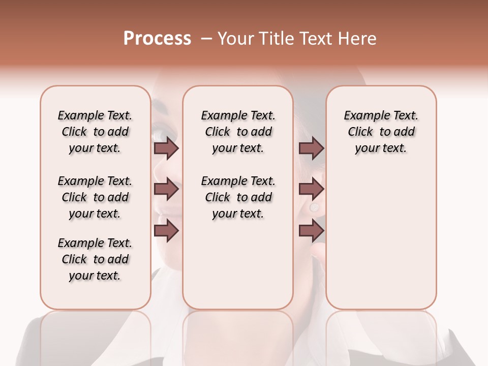 A Woman In A Business Suit Is Holding Her Hand Up To Her Ear PowerPoint Template