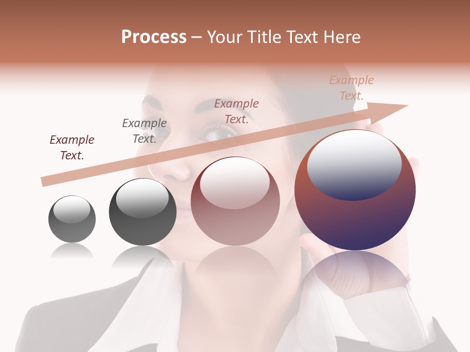 A Woman In A Business Suit Is Holding Her Hand Up To Her Ear PowerPoint Template