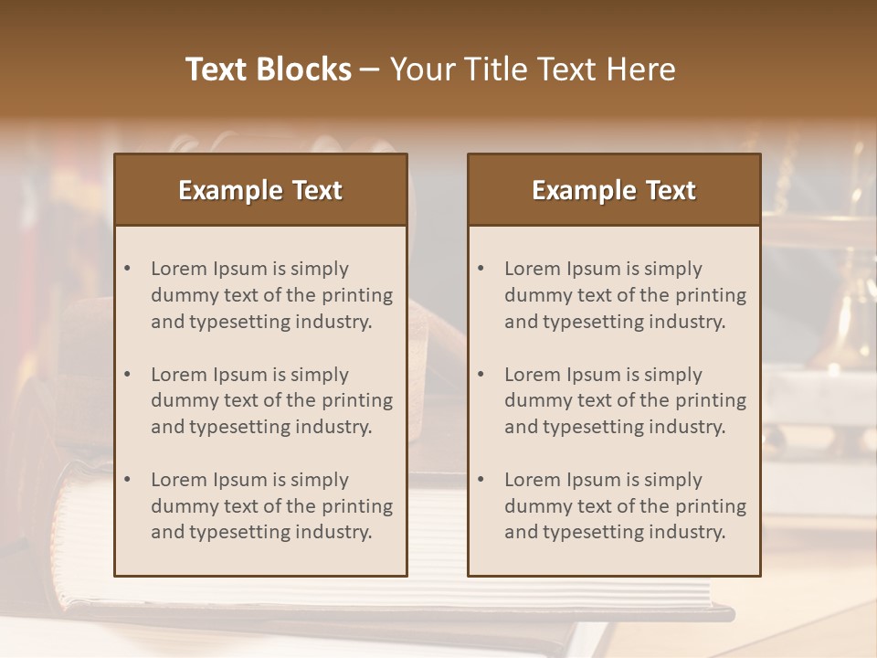 A Wooden Judge's Gavel On Top Of A Book PowerPoint Template