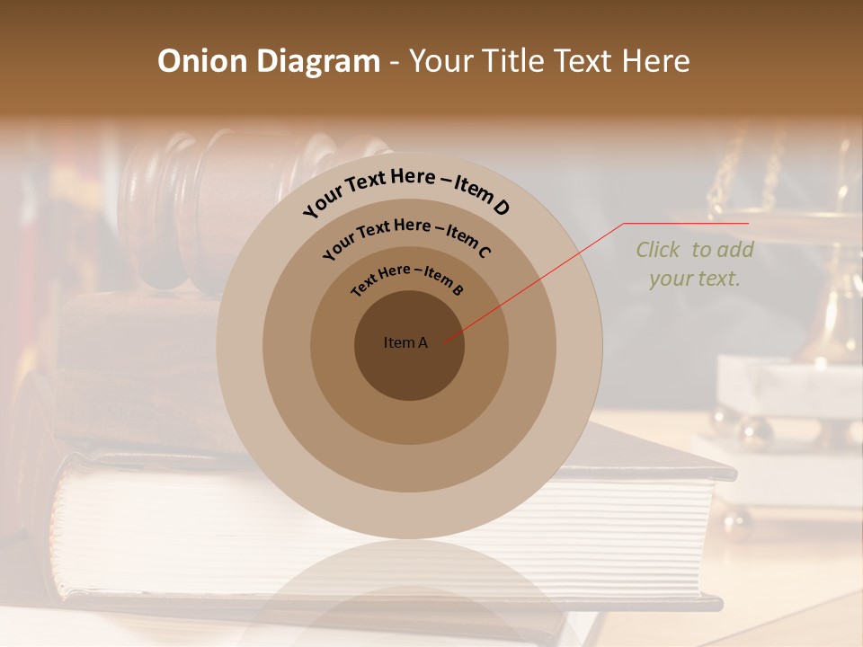 A Wooden Judge's Gavel On Top Of A Book PowerPoint Template