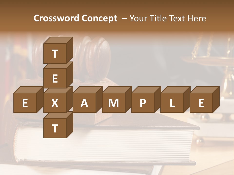 A Wooden Judge's Gavel On Top Of A Book PowerPoint Template