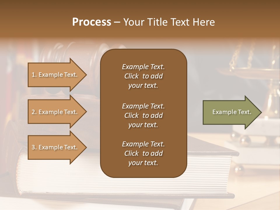 A Wooden Judge's Gavel On Top Of A Book PowerPoint Template