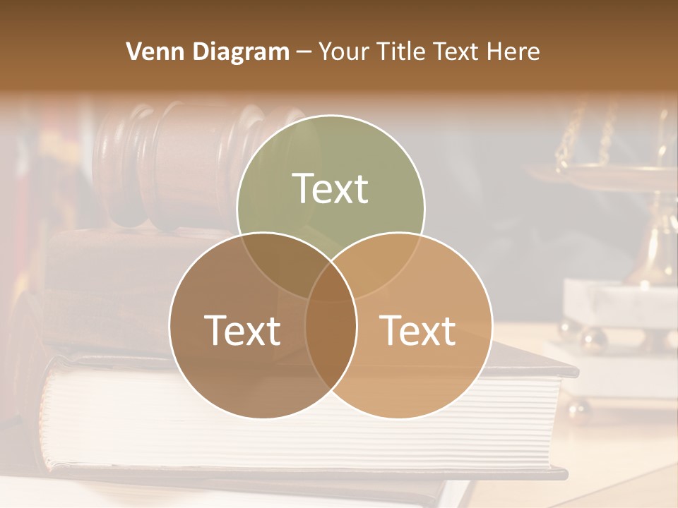 A Wooden Judge's Gavel On Top Of A Book PowerPoint Template