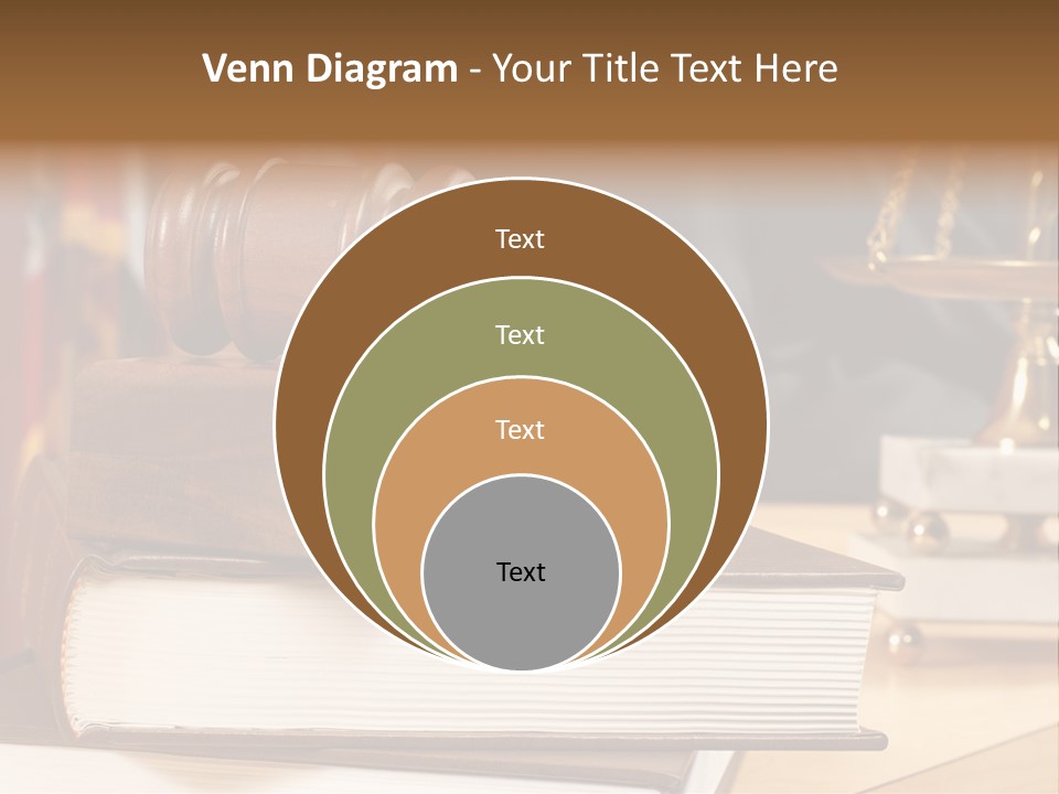 A Wooden Judge's Gavel On Top Of A Book PowerPoint Template