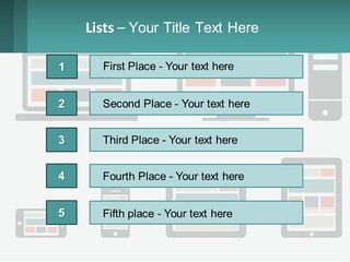 A Number Of Devices On A White Background PowerPoint Template