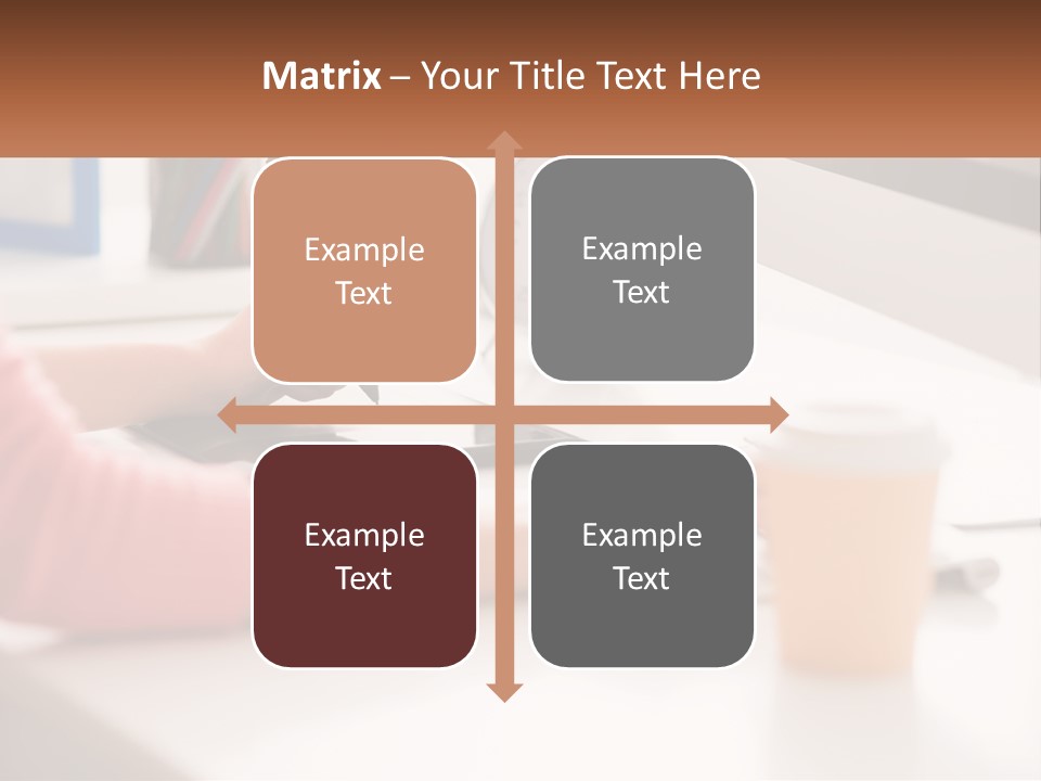 A Woman Writing On A Piece Of Paper Next To A Cup Of Coffee PowerPoint Template