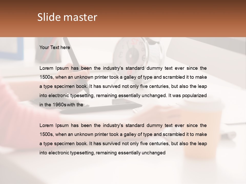 A Woman Writing On A Piece Of Paper Next To A Cup Of Coffee PowerPoint Template