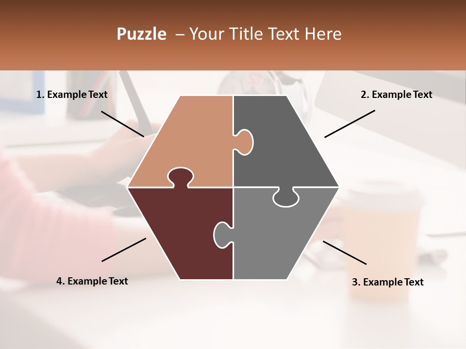 A Woman Writing On A Piece Of Paper Next To A Cup Of Coffee PowerPoint Template