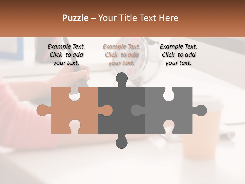 A Woman Writing On A Piece Of Paper Next To A Cup Of Coffee PowerPoint Template