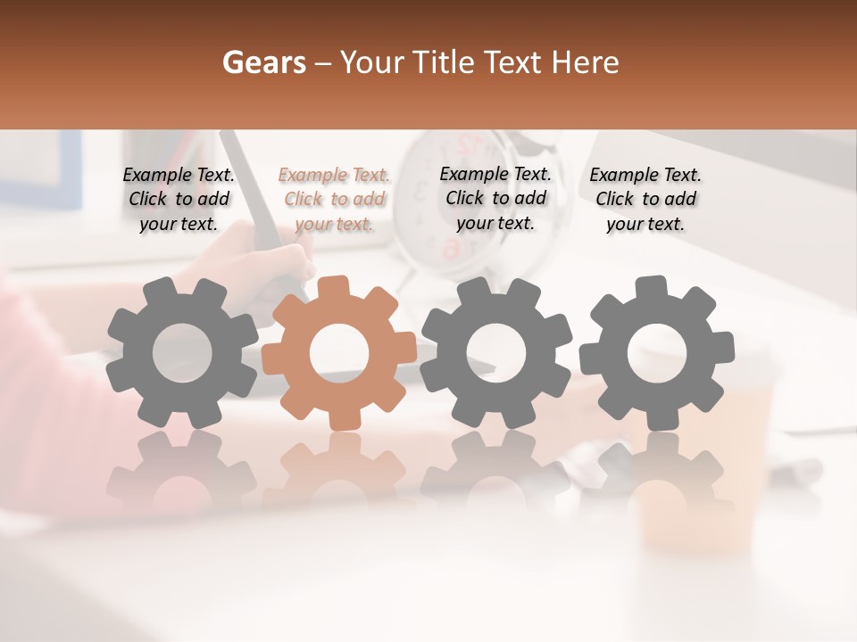 A Woman Writing On A Piece Of Paper Next To A Cup Of Coffee PowerPoint Template