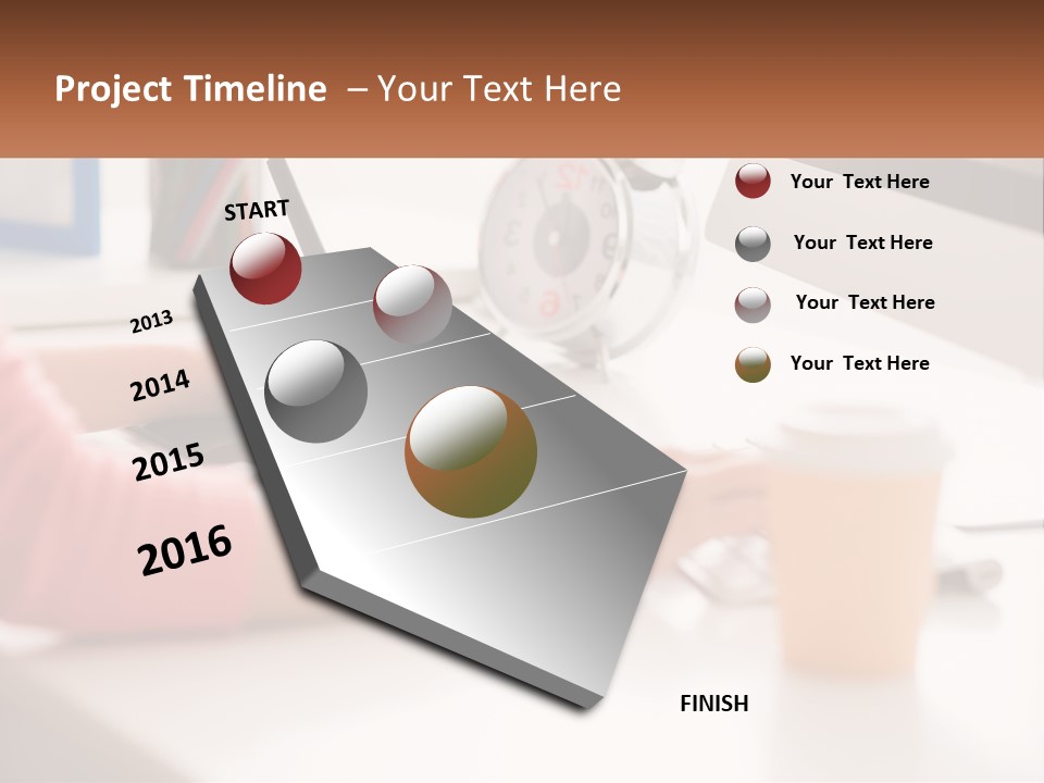 A Woman Writing On A Piece Of Paper Next To A Cup Of Coffee PowerPoint Template