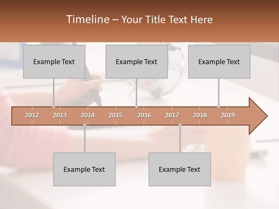 A Woman Writing On A Piece Of Paper Next To A Cup Of Coffee PowerPoint Template