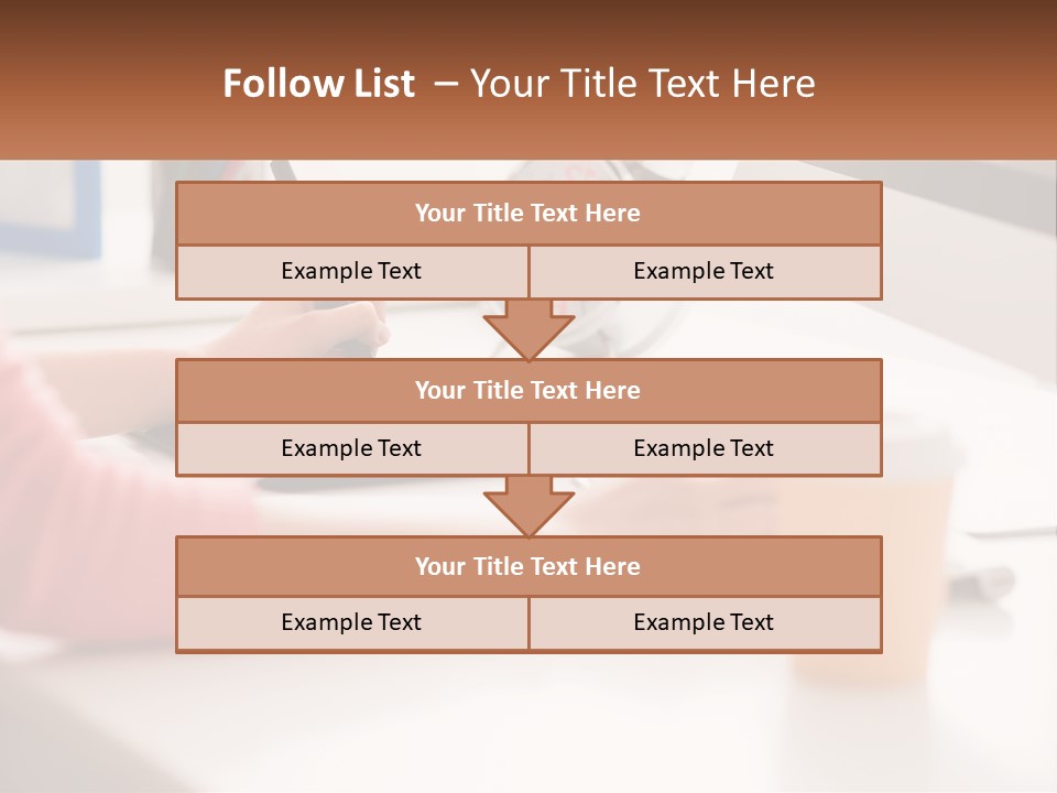 A Woman Writing On A Piece Of Paper Next To A Cup Of Coffee PowerPoint Template