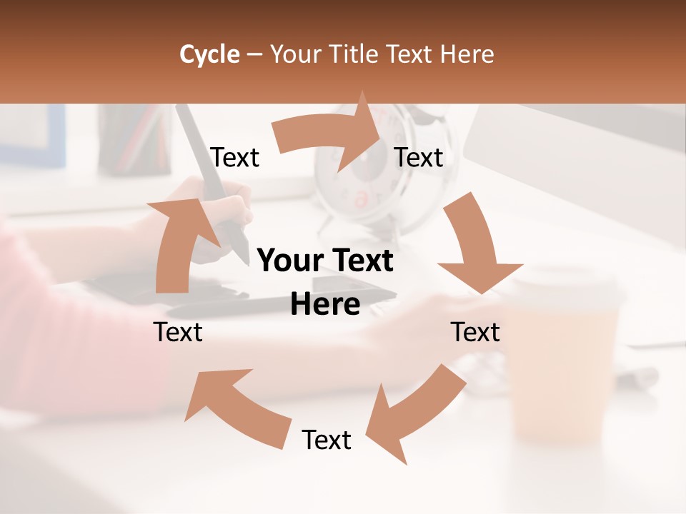 A Woman Writing On A Piece Of Paper Next To A Cup Of Coffee PowerPoint Template