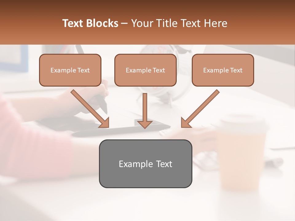 A Woman Writing On A Piece Of Paper Next To A Cup Of Coffee PowerPoint Template
