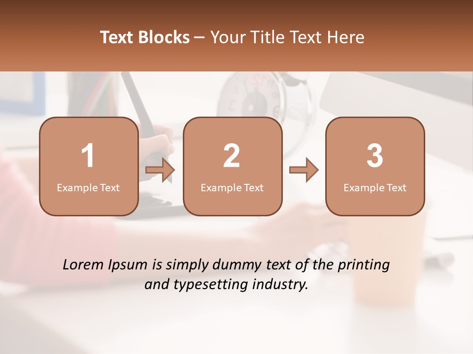 A Woman Writing On A Piece Of Paper Next To A Cup Of Coffee PowerPoint Template