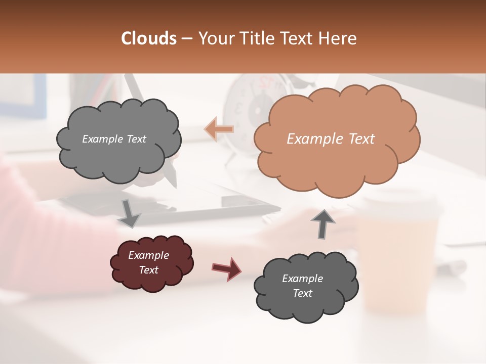 A Woman Writing On A Piece Of Paper Next To A Cup Of Coffee PowerPoint Template