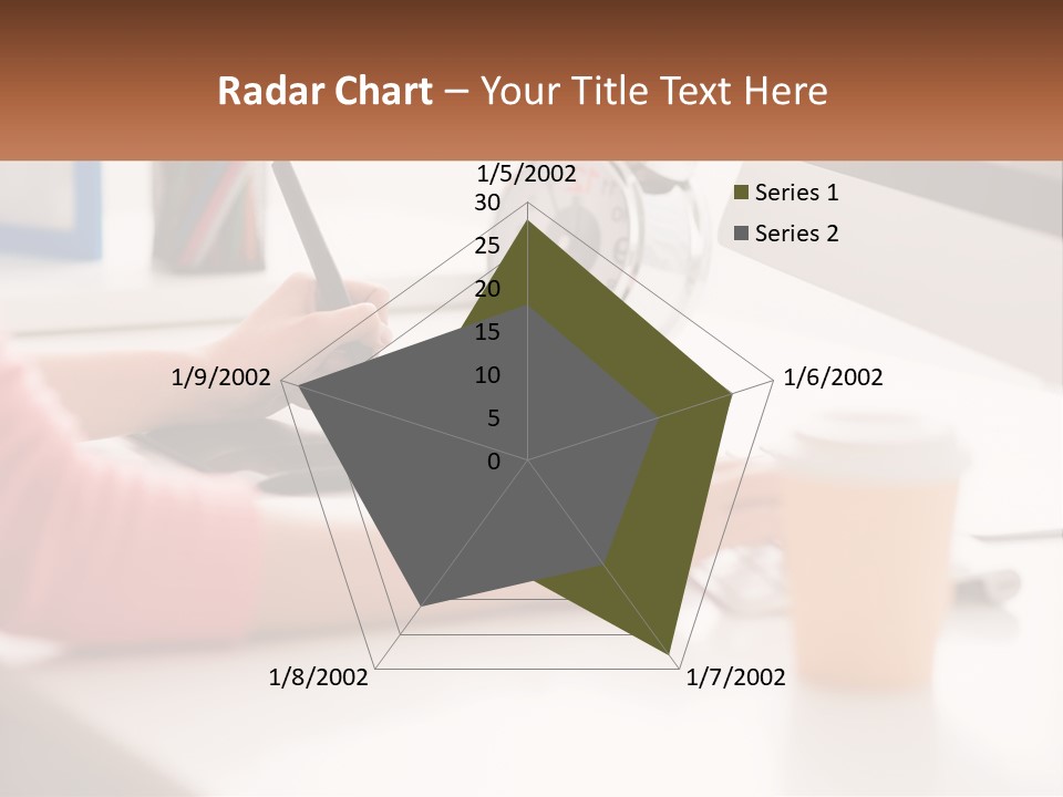A Woman Writing On A Piece Of Paper Next To A Cup Of Coffee PowerPoint Template
