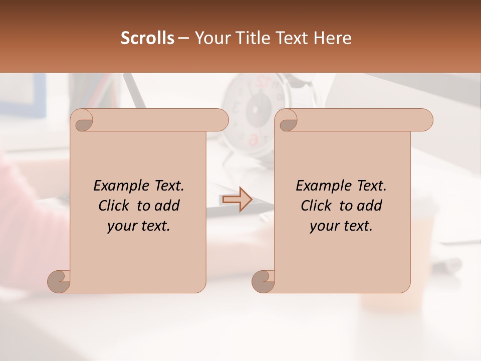 A Woman Writing On A Piece Of Paper Next To A Cup Of Coffee PowerPoint Template