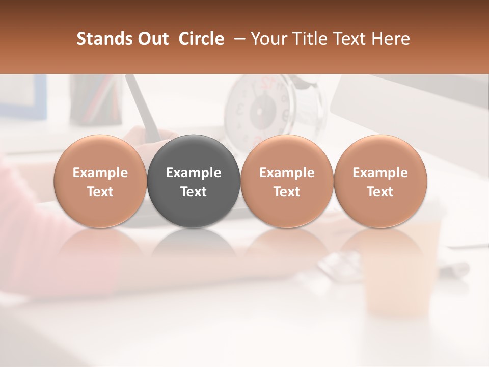 A Woman Writing On A Piece Of Paper Next To A Cup Of Coffee PowerPoint Template