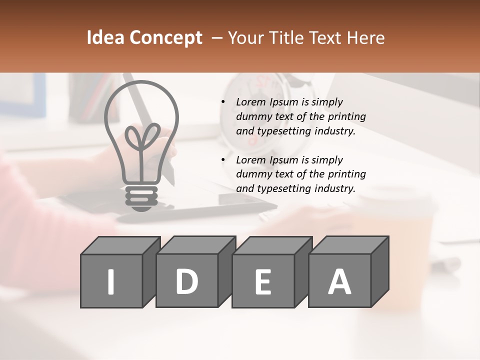 A Woman Writing On A Piece Of Paper Next To A Cup Of Coffee PowerPoint Template