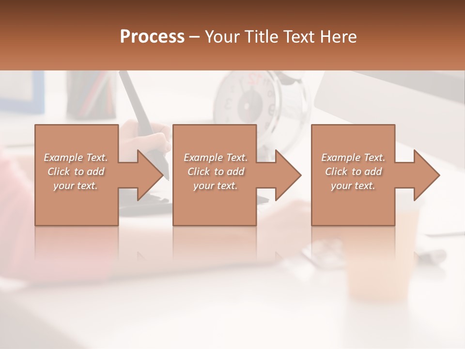 A Woman Writing On A Piece Of Paper Next To A Cup Of Coffee PowerPoint Template