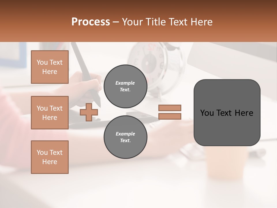 A Woman Writing On A Piece Of Paper Next To A Cup Of Coffee PowerPoint Template