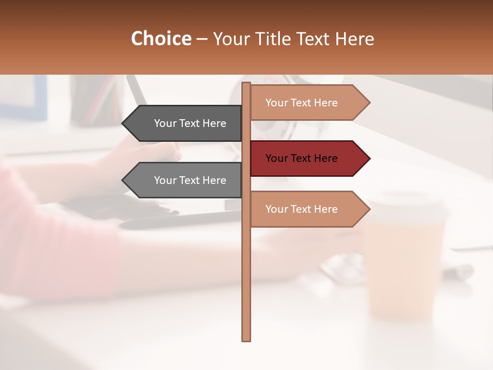 A Woman Writing On A Piece Of Paper Next To A Cup Of Coffee PowerPoint Template