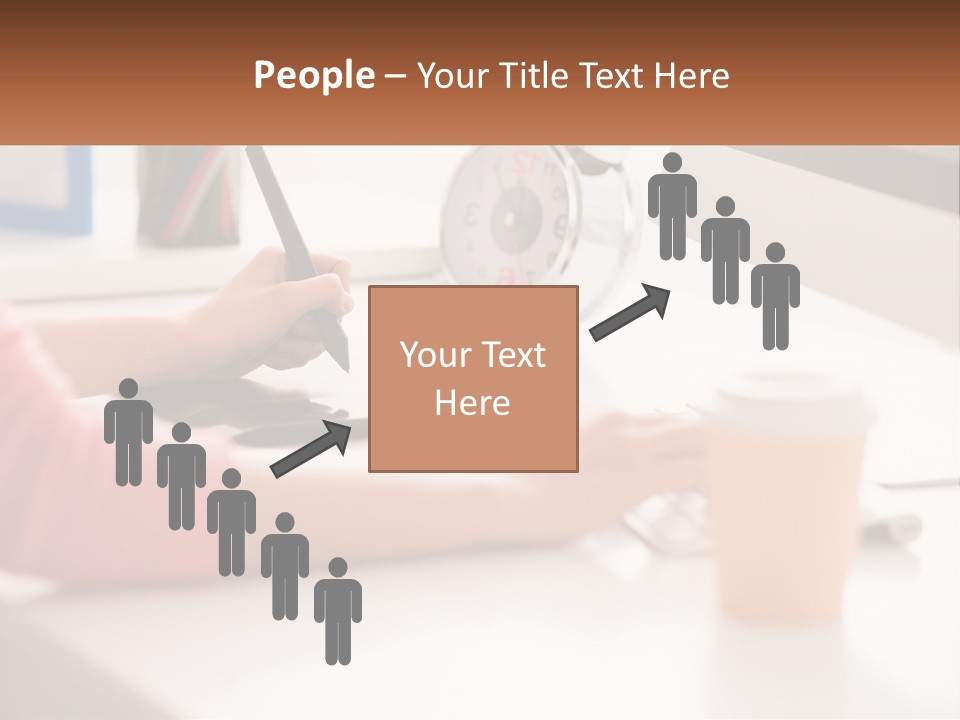 A Woman Writing On A Piece Of Paper Next To A Cup Of Coffee PowerPoint Template