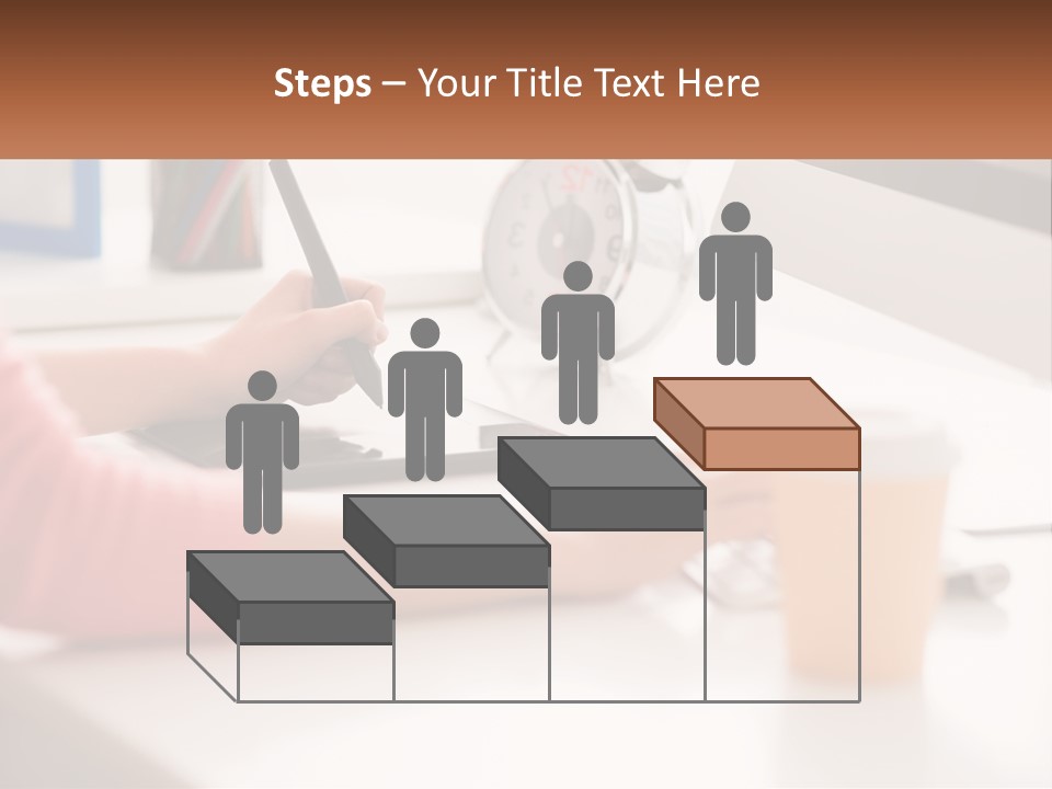 A Woman Writing On A Piece Of Paper Next To A Cup Of Coffee PowerPoint Template