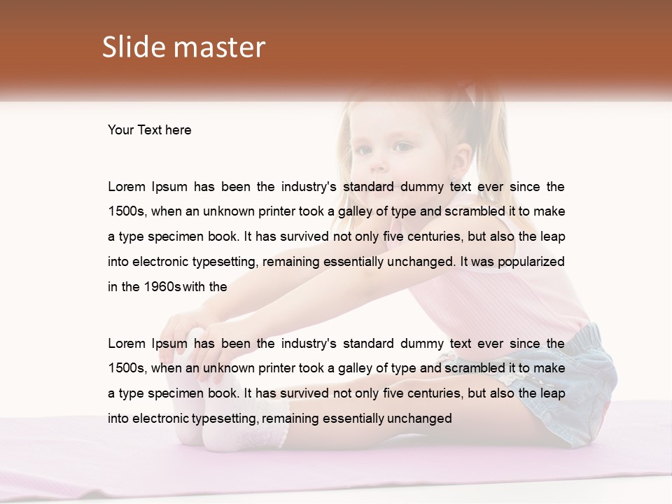 A Little Girl Sitting On A Mat With Her Feet On The Ground PowerPoint Template