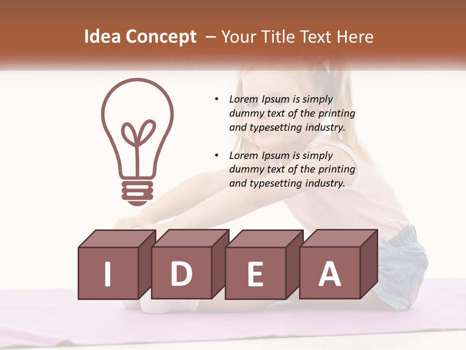 A Little Girl Sitting On A Mat With Her Feet On The Ground PowerPoint Template