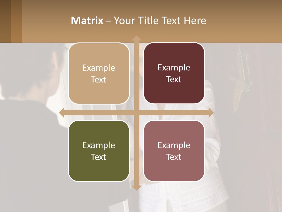 An Elderly Woman Shaking Hands With A Woman In Front Of A Red Door PowerPoint Template