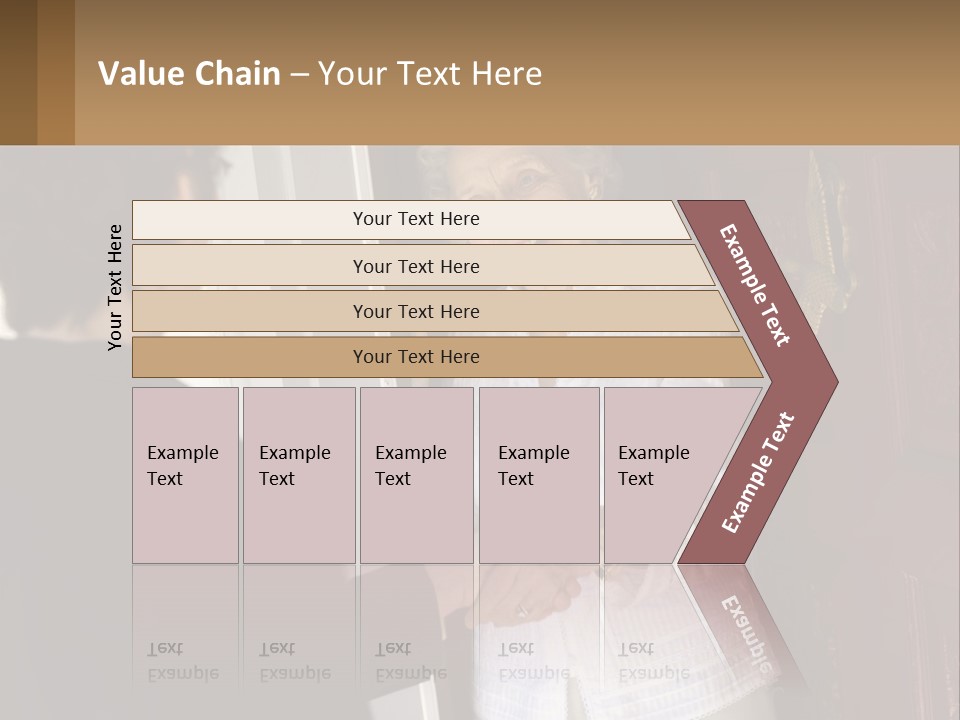 An Elderly Woman Shaking Hands With A Woman In Front Of A Red Door PowerPoint Template