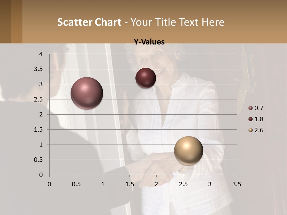 An Elderly Woman Shaking Hands With A Woman In Front Of A Red Door PowerPoint Template