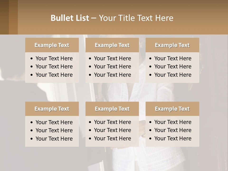 An Elderly Woman Shaking Hands With A Woman In Front Of A Red Door PowerPoint Template