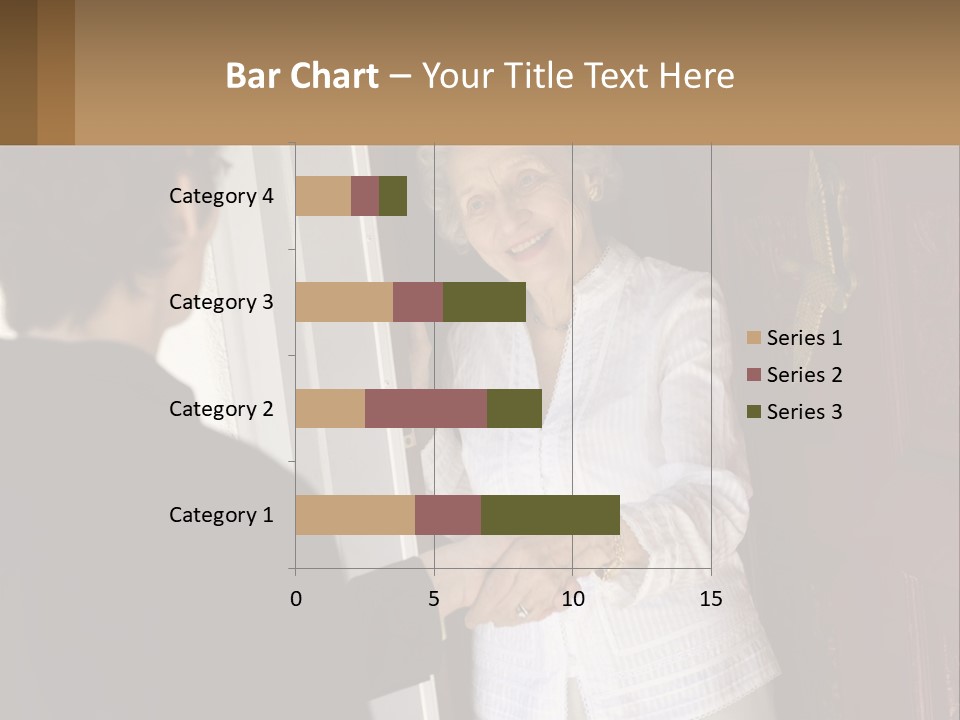 An Elderly Woman Shaking Hands With A Woman In Front Of A Red Door PowerPoint Template
