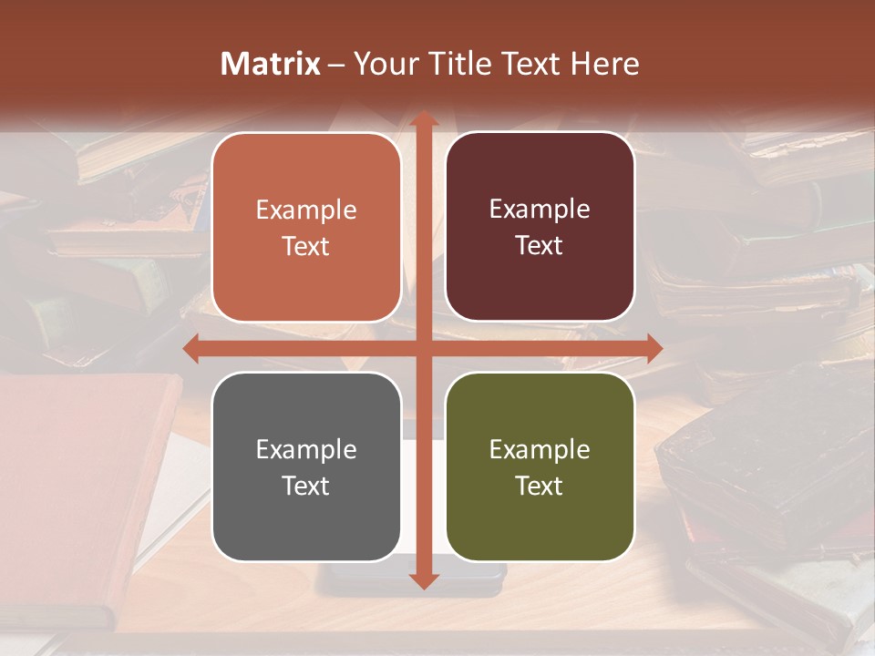 A Pile Of Books And A Tablet On A Table PowerPoint Template