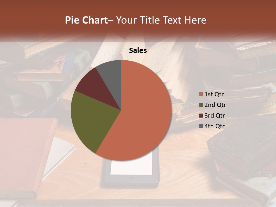 A Pile Of Books And A Tablet On A Table PowerPoint Template