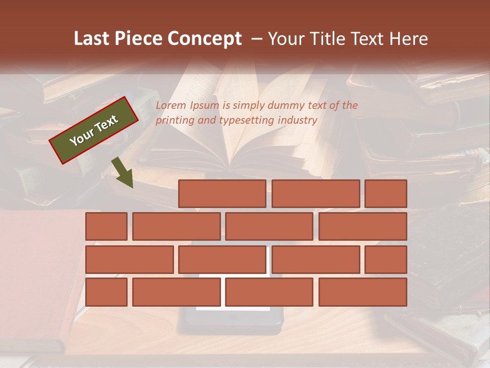 A Pile Of Books And A Tablet On A Table PowerPoint Template