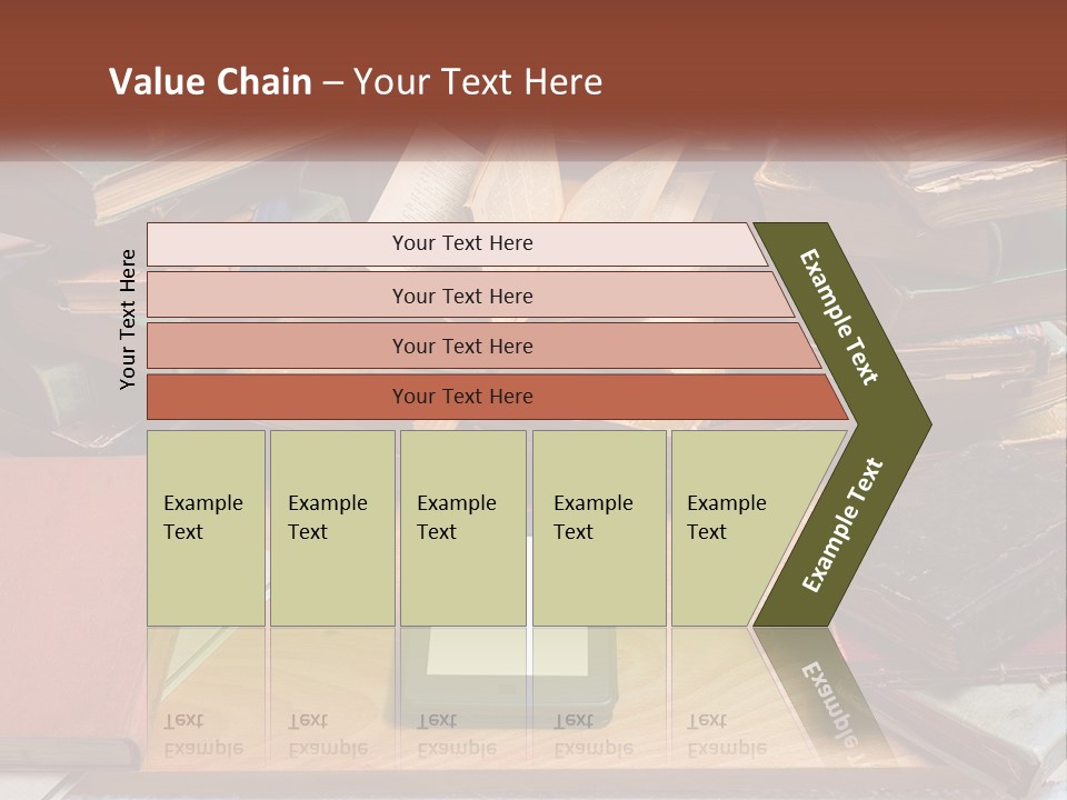 A Pile Of Books And A Tablet On A Table PowerPoint Template