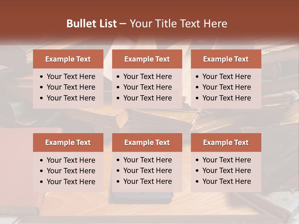 A Pile Of Books And A Tablet On A Table PowerPoint Template