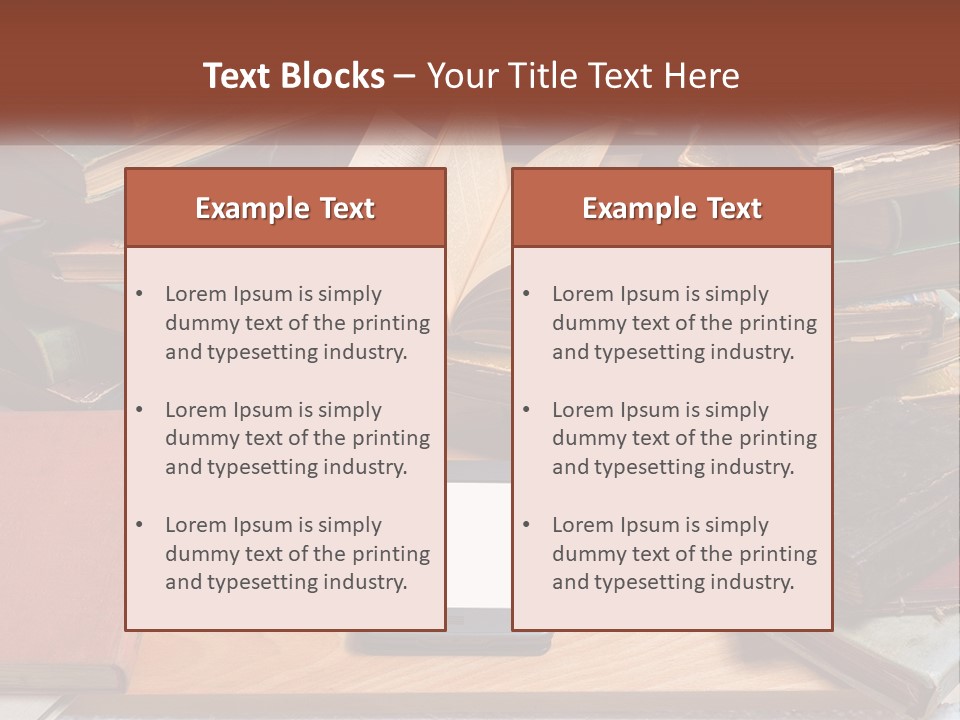 A Pile Of Books And A Tablet On A Table PowerPoint Template