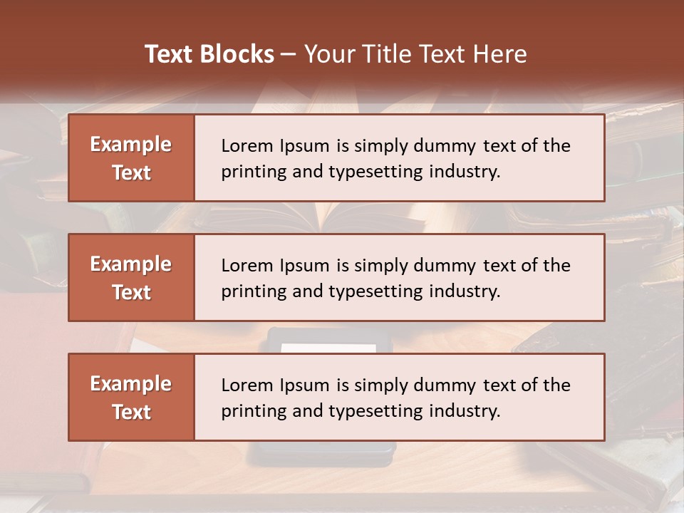 A Pile Of Books And A Tablet On A Table PowerPoint Template