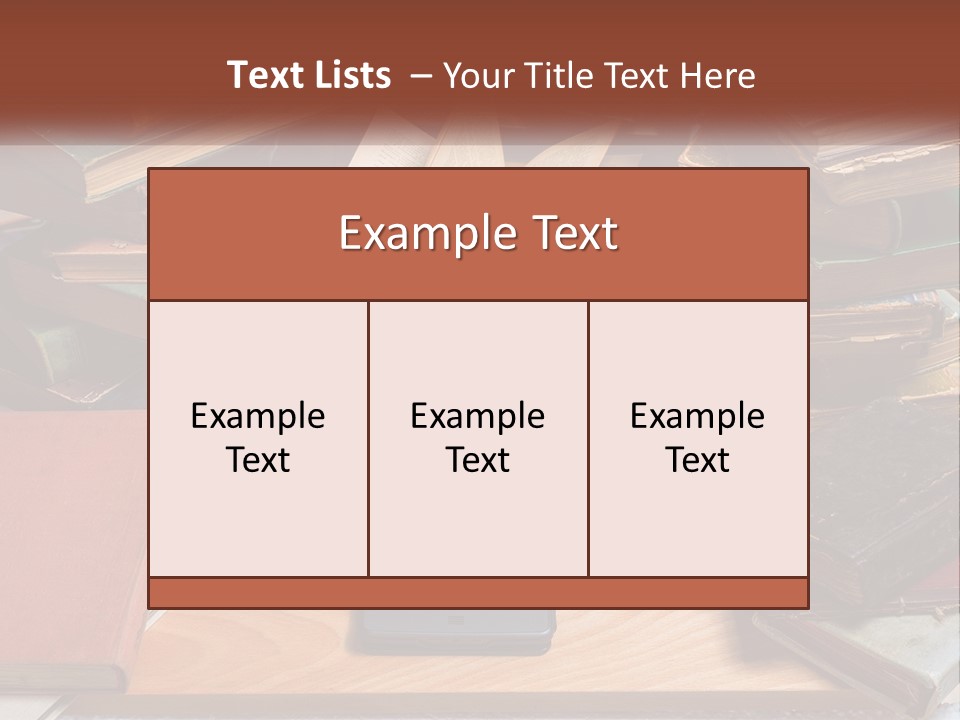 A Pile Of Books And A Tablet On A Table PowerPoint Template