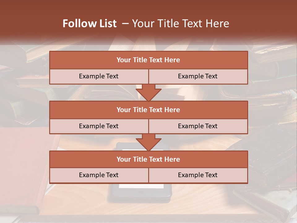A Pile Of Books And A Tablet On A Table PowerPoint Template
